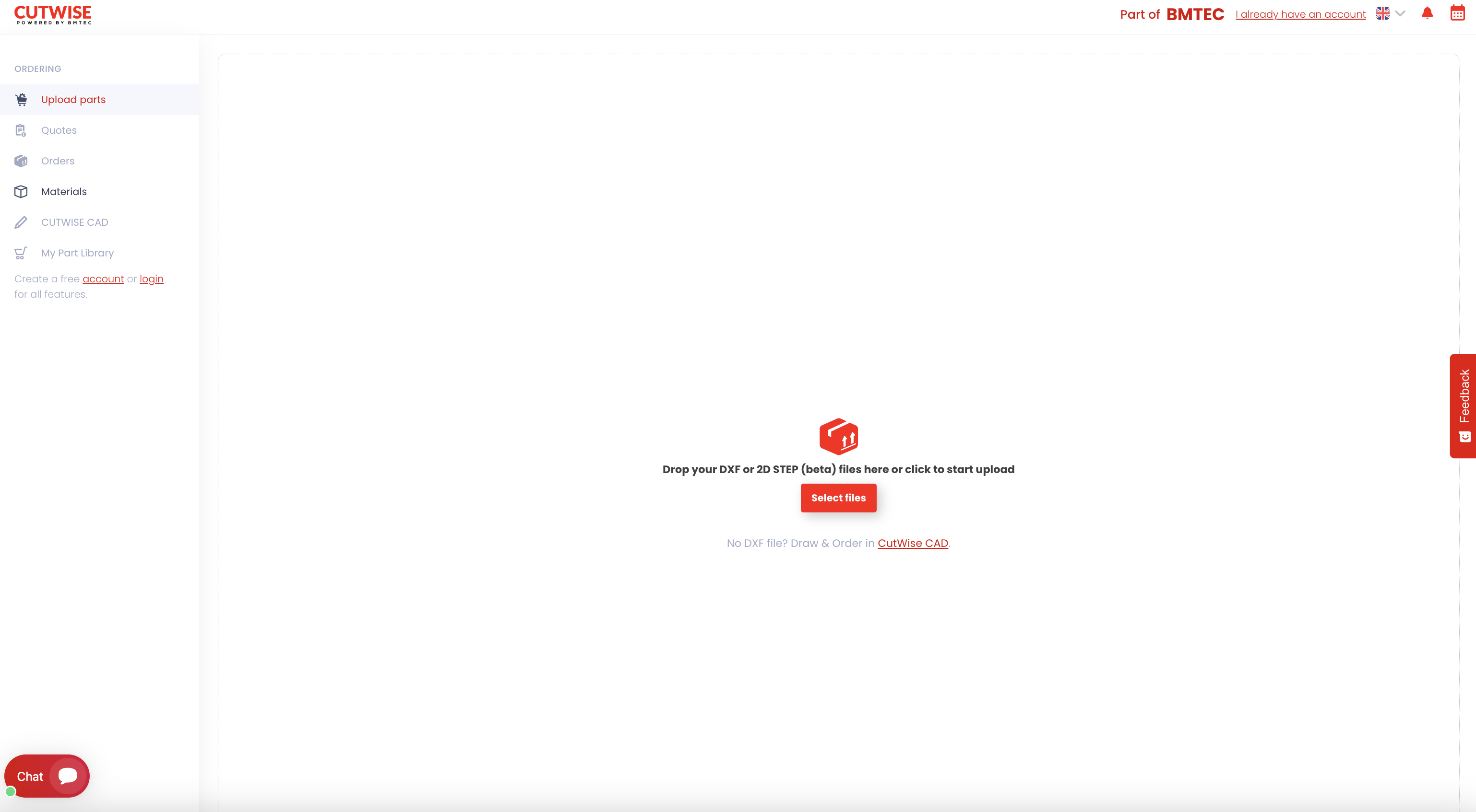 Upload design files - CutWise