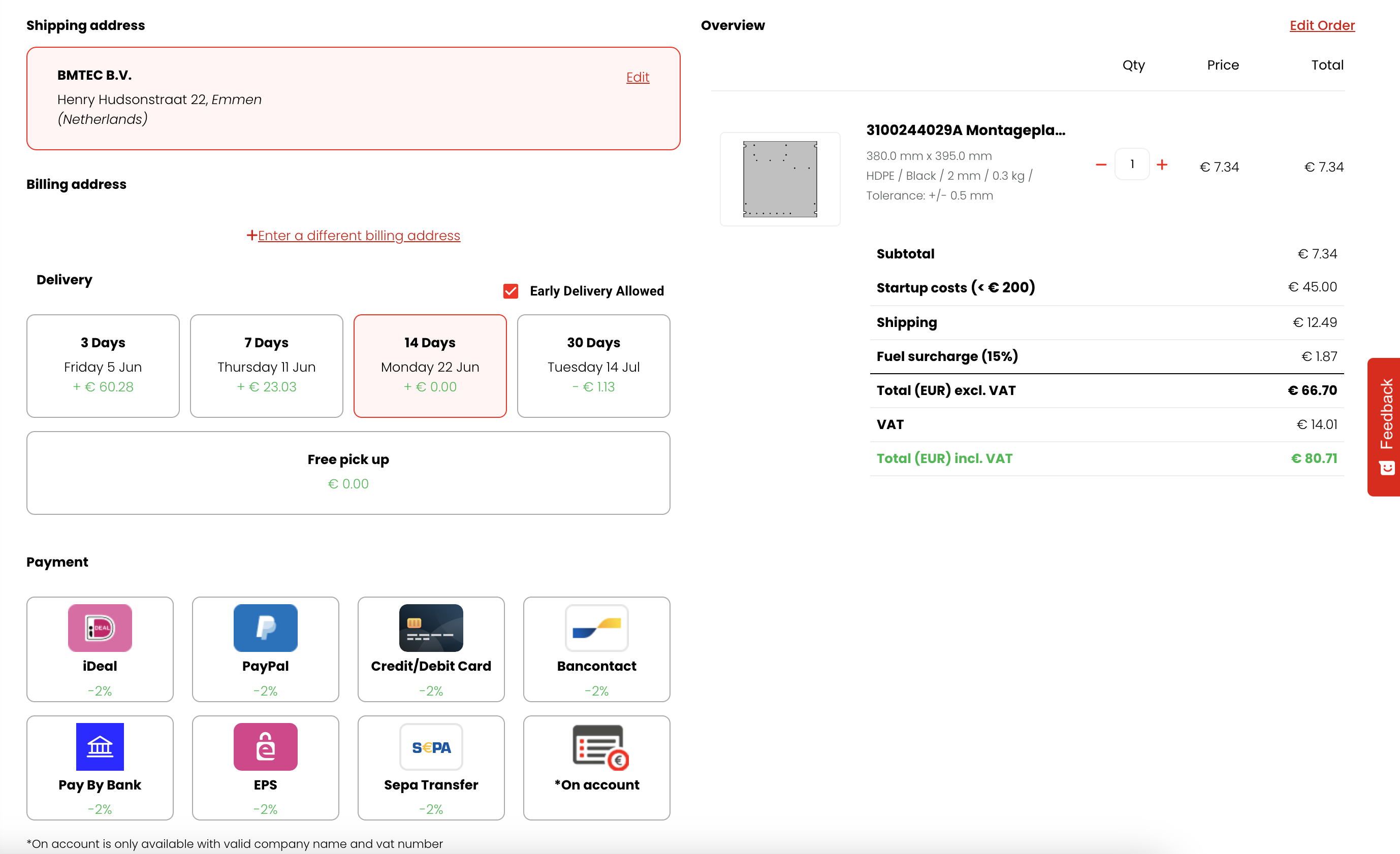 Configure your order